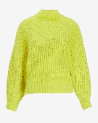 Fuzzy Chenille Mock Neck Sweater | Express