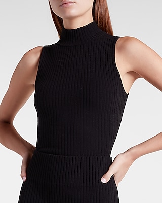 sleeveless mock neck sweater tank