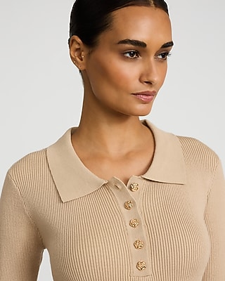 Fitted Novelty Button Sweater Polo - image 2