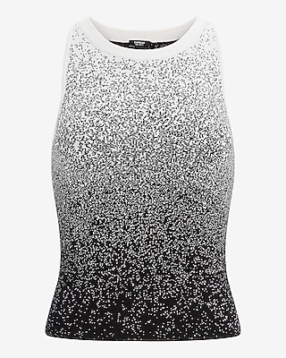 High Neck Ombre Speckled Sweater Tank - image 4