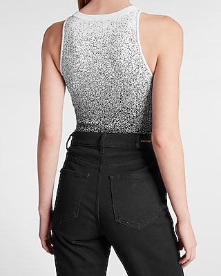 High Neck Ombre Speckled Sweater Tank - image 3