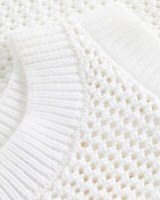 High Neck Open Stitch Sweater Tank