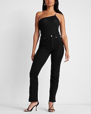 Ribbed One Shoulder Thong Bodysuit