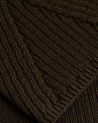 Ribbed Mock Neck Cap Sleeve Sweater