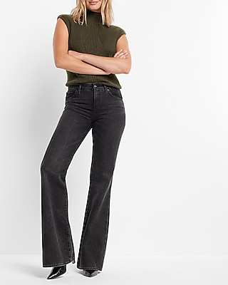 Ribbed Mock Neck Cap Sleeve Sweater