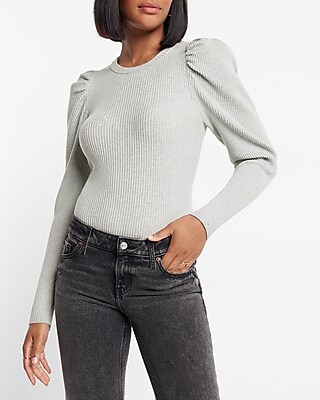 Ribbed Puff Sleeve Sweater
