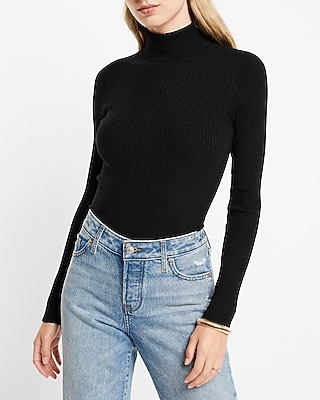 Fitted Ribbed Turtleneck Sweater Express