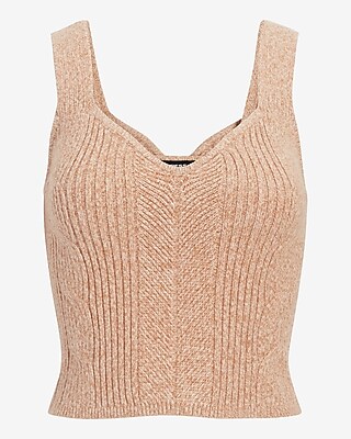 Cable Knit V-Neck Sweater Tank