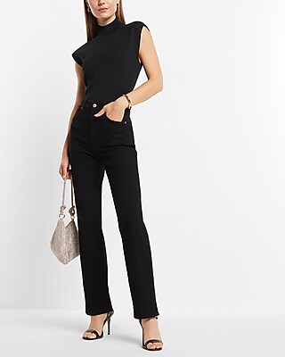 Body Contour Mock Neck Cap Sleeve Back Cutout Sweater
