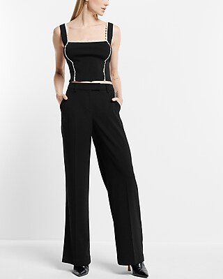 SCALLOP TIPPED SWEATER CROPPED TANK 9613166:PITCH BLACK:M