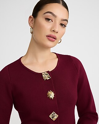 Novelty Button Cutaway Cardigan - image 2