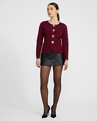 Novelty Button Cutaway Cardigan - image 4