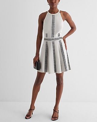 Printed Halter Neck Sweater Tank