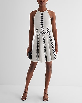 Printed Halter Neck Sweater Tank