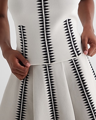 Printed Halter Neck Sweater Tank