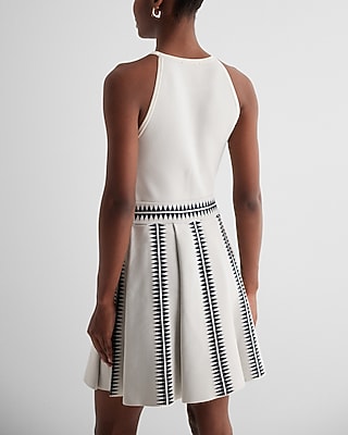 Printed Halter Neck Sweater Tank