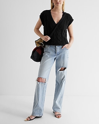 Cable Knit V-Neck Sweater Vest