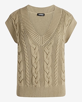 Cable Knit V-Neck Sweater Vest