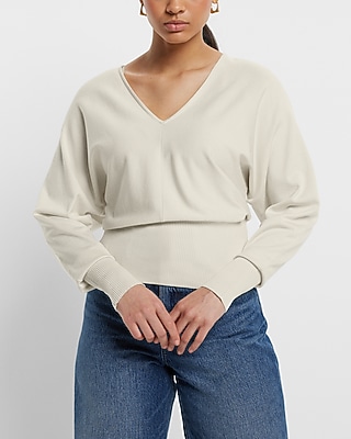 V-neck Banded Bottom Soho Sweater | Express