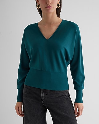V-Neck Banded Bottom SoHo Sweater