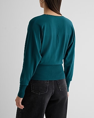 V-Neck Banded Bottom SoHo Sweater