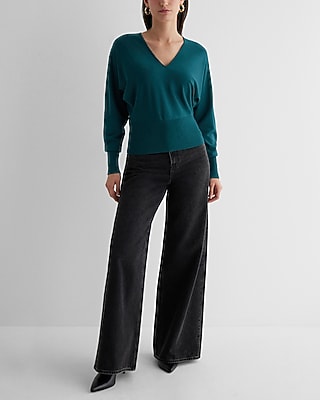 V-Neck Banded Bottom SoHo Sweater