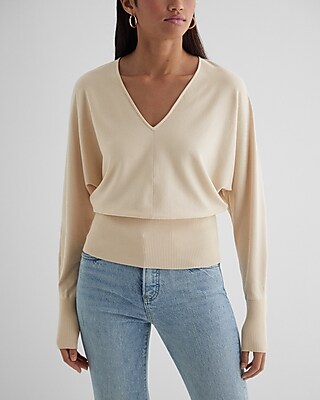 V-Neck Banded Bottom SoHo Sweater