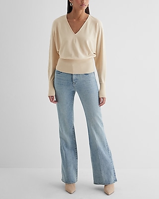 V-Neck Banded Bottom SoHo Sweater
