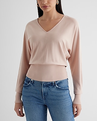 V-Neck Banded Bottom SoHo Sweater