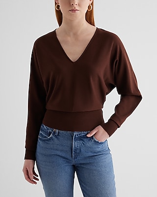 V-Neck Banded Bottom SoHo Sweater