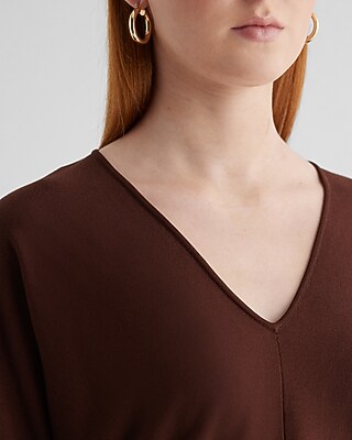 V-Neck Banded Bottom SoHo Sweater
