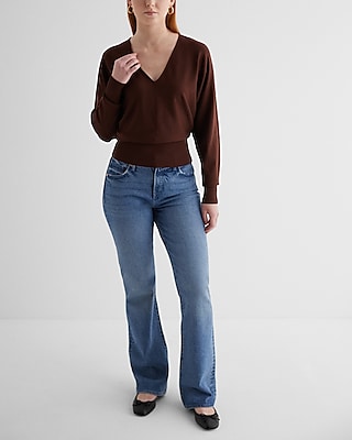 V-Neck Banded Bottom SoHo Sweater