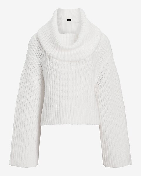  White Cowl Neck Sweater
