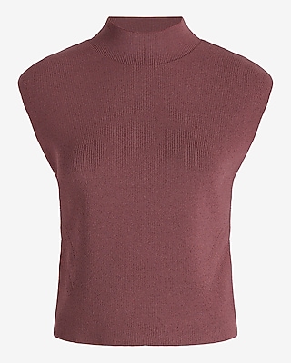 Mock Neck Cap Sleeve Sweater