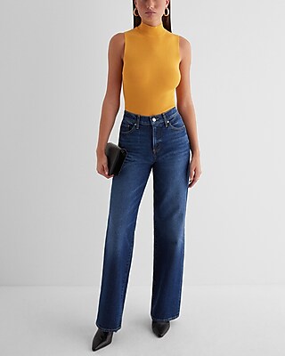 Silky Soft Fitted Ribbed Mock Neck Sweater Tank