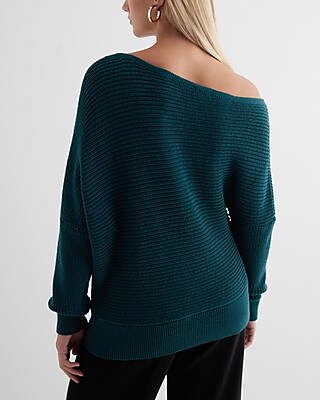 Asymmetrical Off The Shoulder Long Sleeve Sweater