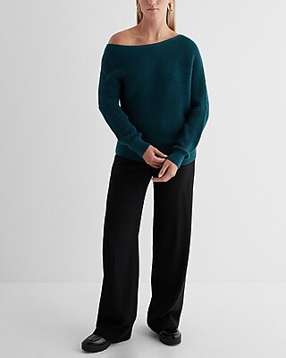 Asymmetrical Off The Shoulder Long Sleeve Sweater
