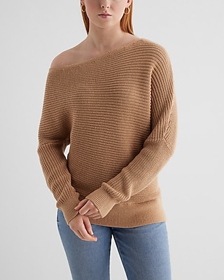 Asymmetrical Off The Shoulder Long Sleeve Sweater