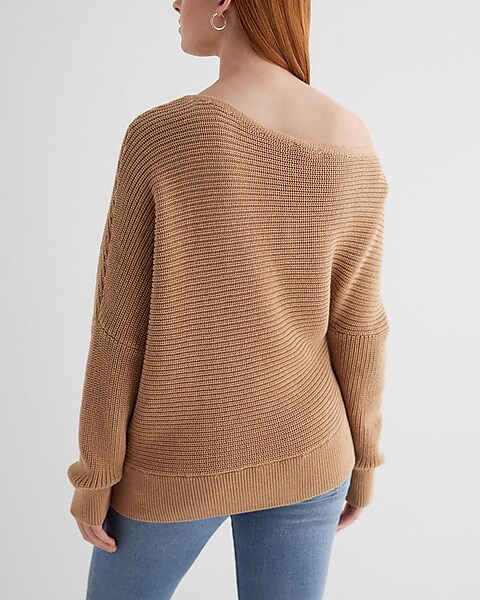 Asymmetrical Off The Shoulder Long Sleeve Sweater
