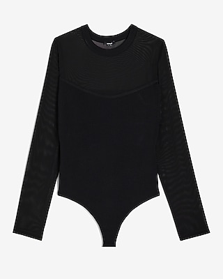 MESH BODYSUIT 9613392:PITCH BLACK:XL