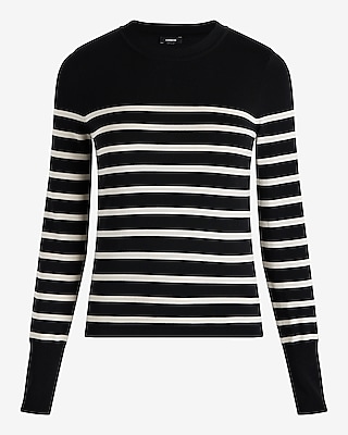 Silky Soft Fitted Striped Crew Neck Sweater