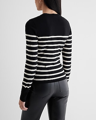 Silky Soft Fitted Striped Crew Neck Sweater