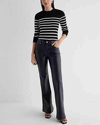 Silky Soft Fitted Striped Crew Neck Sweater