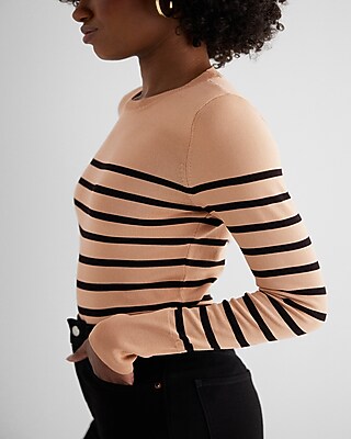 Silky Soft Fitted Striped Crew Neck Sweater - image 2