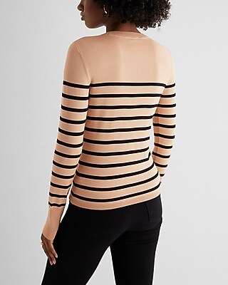 新品　WOMEN’S WR STRIPE CREW NECK KNIT S Silky Soft Fitted Striped Crew Neck Sweater | Express