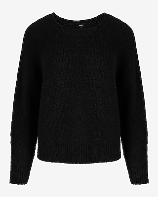Fuzzy Knit Crew Neck Sweater