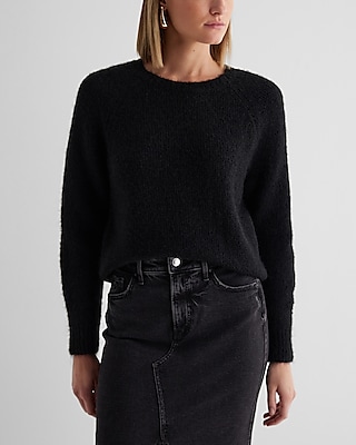 Fuzzy Knit Crew Neck Sweater