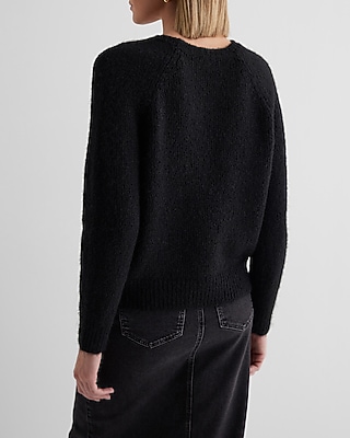 Fuzzy Knit Crew Neck Sweater