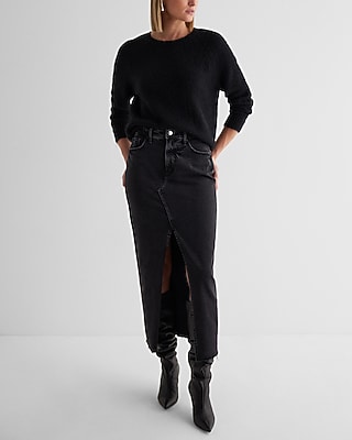 Fuzzy Knit Crew Neck Sweater