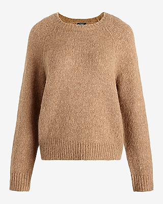 Fuzzy Knit Crew Neck Sweater